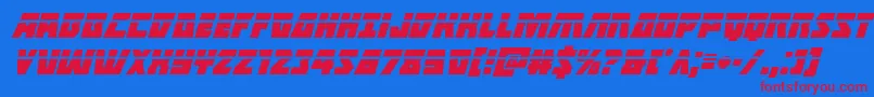 Halfshellherolaserital Font – Red Fonts on Blue Background