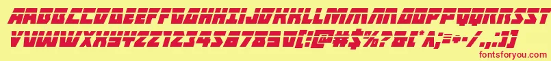 Halfshellherolaserital Font – Red Fonts on Yellow Background