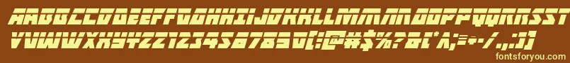 Halfshellherolaserital Font – Yellow Fonts on Brown Background