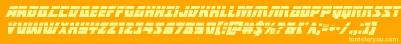 Halfshellherolaserital Font – Yellow Fonts on Orange Background