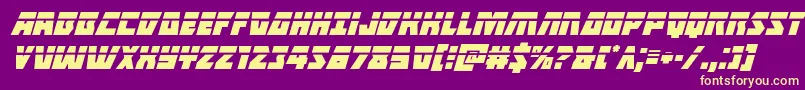 Halfshellherolaserital Font – Yellow Fonts on Purple Background