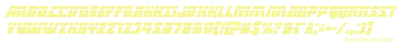 Halfshellherolaserital Font – Yellow Fonts on White Background