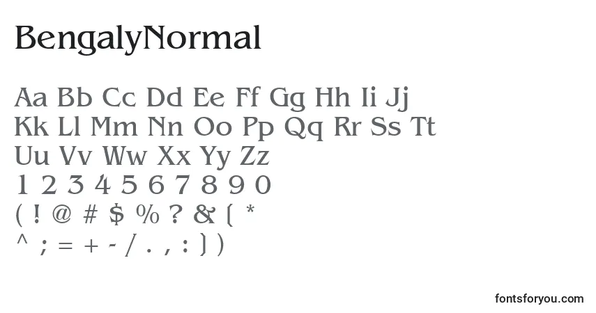 Czcionka BengalyNormal – alfabet, cyfry, specjalne znaki