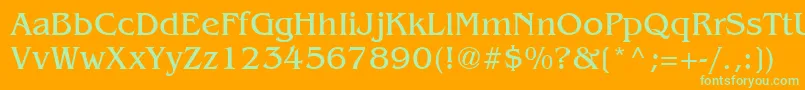 BengalyNormal Font – Green Fonts on Orange Background