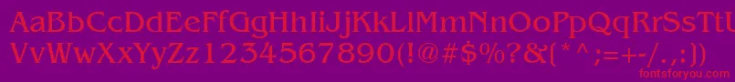 フォントBengalyNormal – 紫の背景に赤い文字