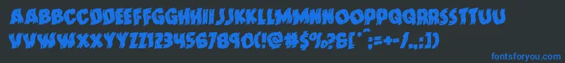Doktermonstrowarprotal Font – Blue Fonts on Black Background
