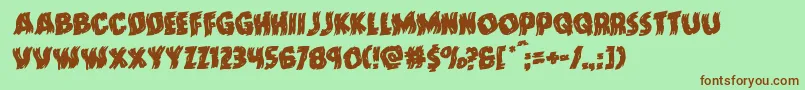 Doktermonstrowarprotal Font – Brown Fonts on Green Background