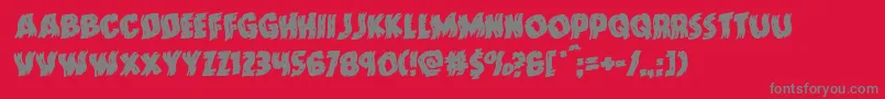 Doktermonstrowarprotal Font – Gray Fonts on Red Background