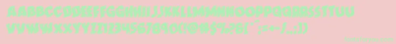 Doktermonstrowarprotal-Schriftart – Grüne Schriften auf rosa Hintergrund