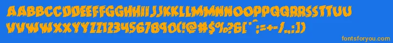 Doktermonstrowarprotal Font – Orange Fonts on Blue Background