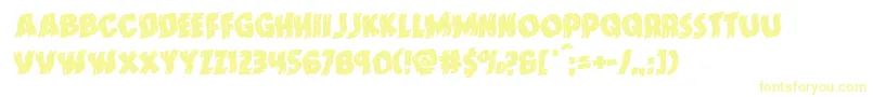 Weitere Informationen zur Doktermonstrowarprotal-Schriftart Doktermonstrowarprotal-Schriftart – Gelbe Schriften auf weißem Hintergrund