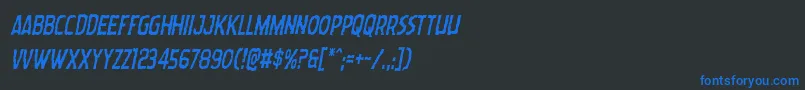 Wormcuisinecondital-Schriftart – Blaue Schriften auf schwarzem Hintergrund