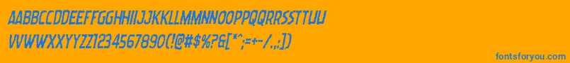 Wormcuisinecondital Font – Blue Fonts on Orange Background