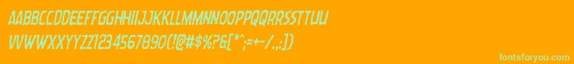 Wormcuisinecondital Font – Green Fonts on Orange Background