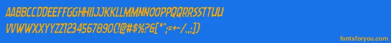 Wormcuisinecondital Font – Orange Fonts on Blue Background