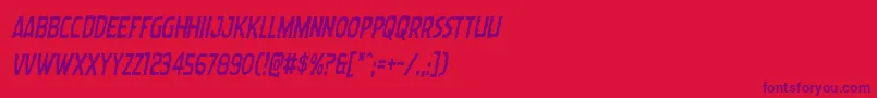 フォントWormcuisinecondital – 赤い背景に紫のフォント