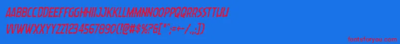 Wormcuisinecondital-Schriftart – Rote Schriften auf blauem Hintergrund