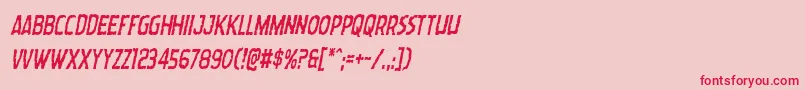 Fonte Wormcuisinecondital – fontes vermelhas em um fundo rosa