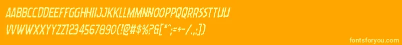 Wormcuisinecondital-Schriftart – Gelbe Schriften auf orangefarbenem Hintergrund