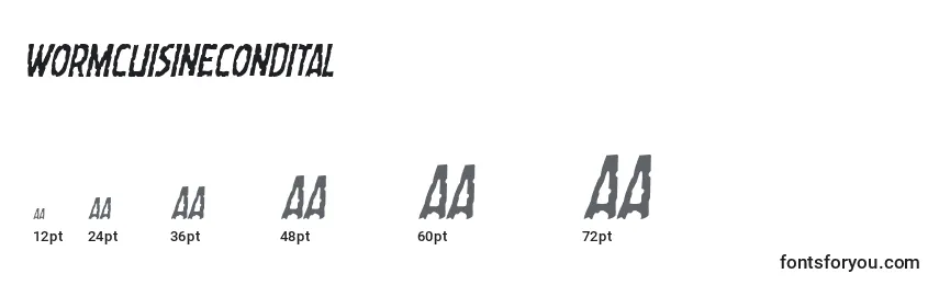 Wormcuisinecondital Font Sizes
