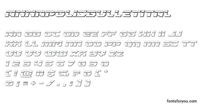 Czcionka Annapolisbulletital – alfabet, cyfry, specjalne znaki