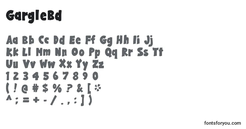 Schriftart GargleBd – Alphabet, Zahlen, spezielle Symbole