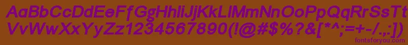 ErUniversMacBoldItalic Font – Purple Fonts on Brown Background