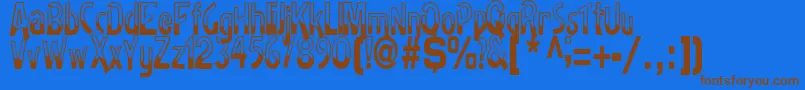 BadhRegularTtstd Font – Brown Fonts on Blue Background