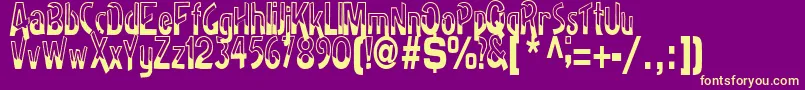 Weitere Informationen zur BadhRegularTtstd-Schriftart BadhRegularTtstd-Schriftart – Gelbe Schriften auf violettem Hintergrund