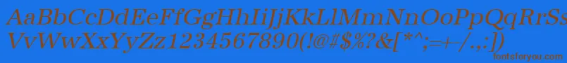 Шрифт UrwantiquatOblique – коричневые шрифты на синем фоне