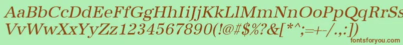 UrwantiquatOblique Font – Brown Fonts on Green Background