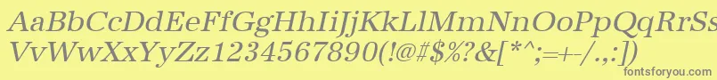 UrwantiquatOblique Font – Gray Fonts on Yellow Background