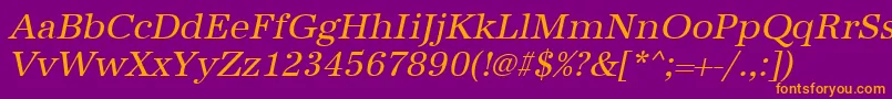 UrwantiquatOblique Font – Orange Fonts on Purple Background