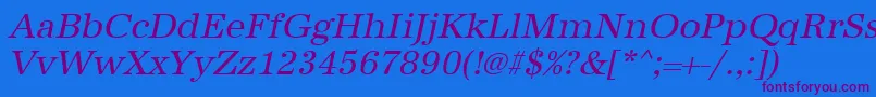 UrwantiquatOblique Font – Purple Fonts on Blue Background