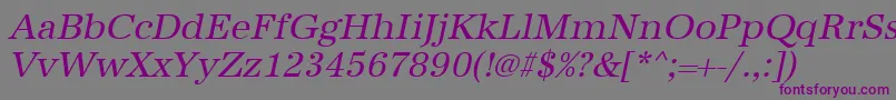 UrwantiquatOblique Font – Purple Fonts on Gray Background