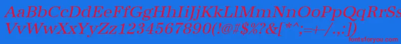 UrwantiquatOblique Font – Red Fonts on Blue Background