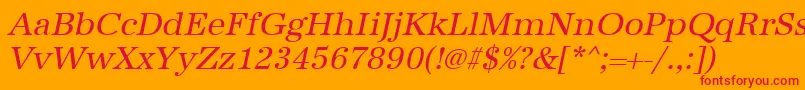 フォントUrwantiquatOblique – オレンジの背景に赤い文字