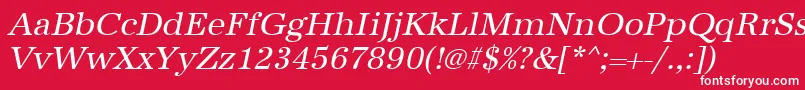 フォントUrwantiquatOblique – 赤い背景に白い文字