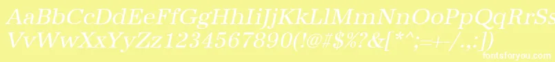 UrwantiquatOblique Font – White Fonts on Yellow Background