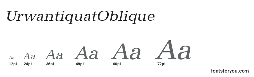 Размеры шрифта UrwantiquatOblique