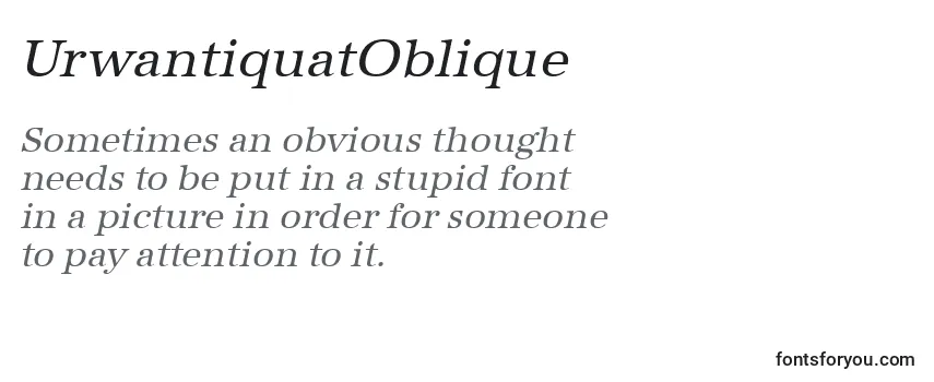 Review of the UrwantiquatOblique Font