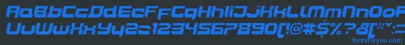 フォントJoyriderBlackitalic – 黒い背景に青い文字
