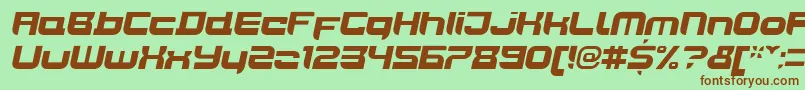 JoyriderBlackitalic Font – Brown Fonts on Green Background