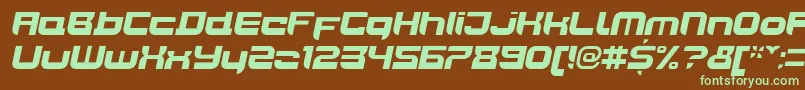 JoyriderBlackitalic-fontti – vihreät fontit ruskealla taustalla