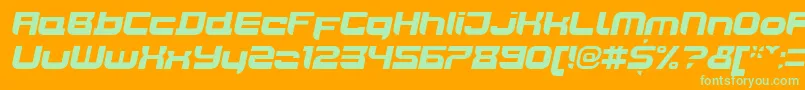 Шрифт JoyriderBlackitalic – зелёные шрифты на оранжевом фоне