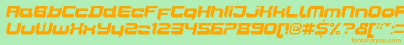 Czcionka JoyriderBlackitalic – pomarańczowe czcionki na zielonym tle