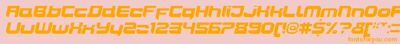 Fonte JoyriderBlackitalic – fontes laranjas em um fundo rosa