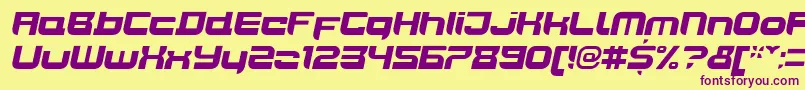 Шрифт JoyriderBlackitalic – фиолетовые шрифты на жёлтом фоне