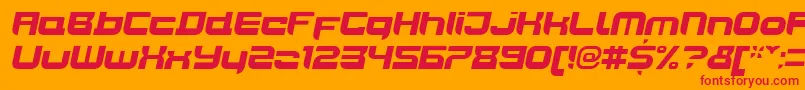 JoyriderBlackitalic Font – Red Fonts on Orange Background
