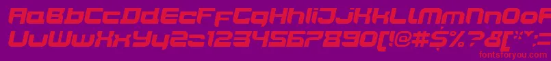 Fonte JoyriderBlackitalic – fontes vermelhas em um fundo violeta